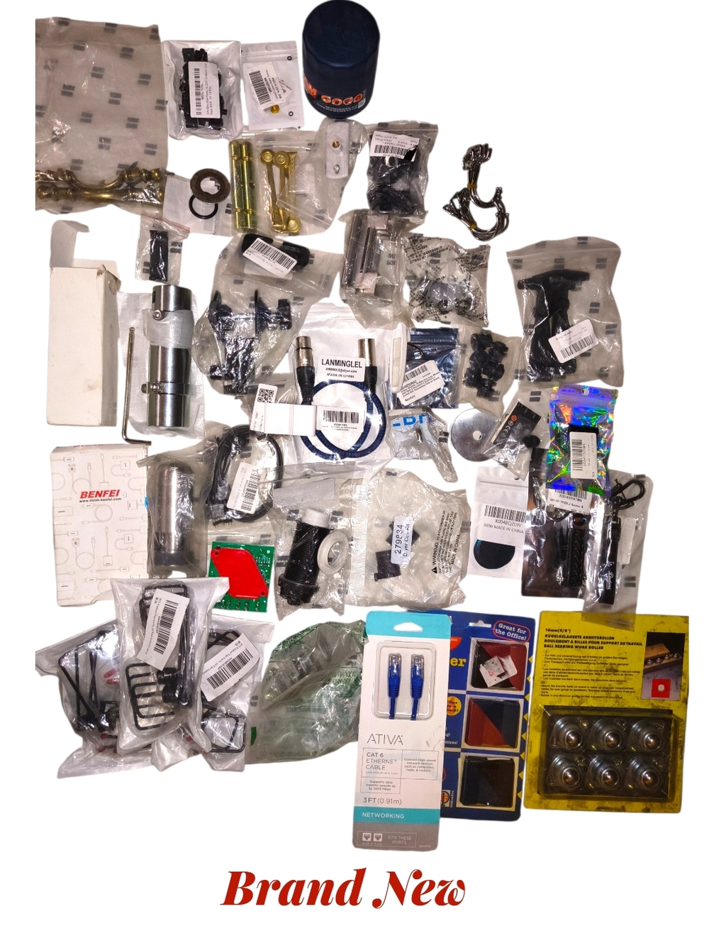 Assorted Hardware & Electronics Parts Bundle - Mixed Colors